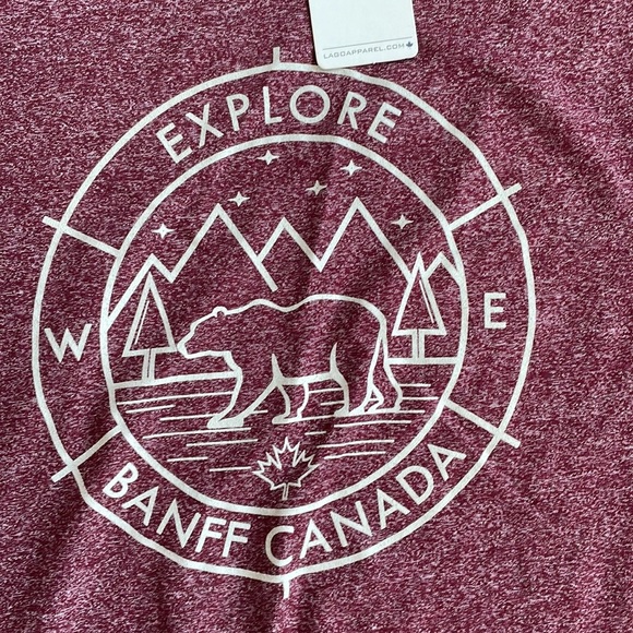 Women's Maroon Explore Banff Canada Tee - Picture 2 of 4